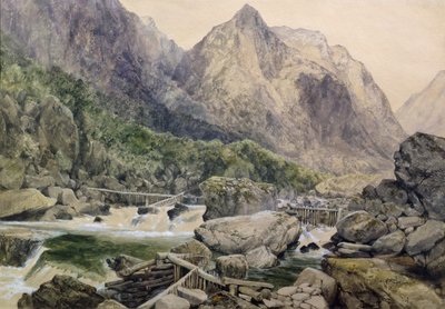 Stromschnellen, Romsdal, Norwegen, 1847 von William West